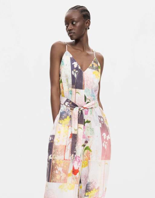 Desigual – Langer, bedruckter Jumpsuit in Schwarz, 4 von 4