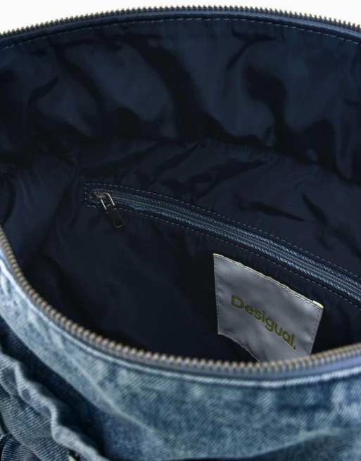Desigual Large denim backpack in blue, 4 of 4