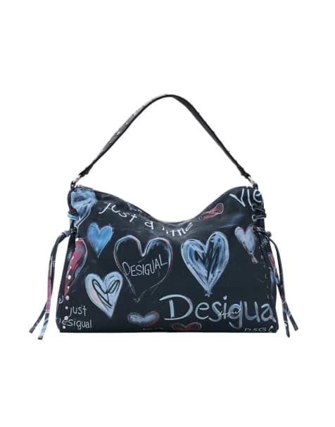 Desigual Large graffiti bag in black - view 1