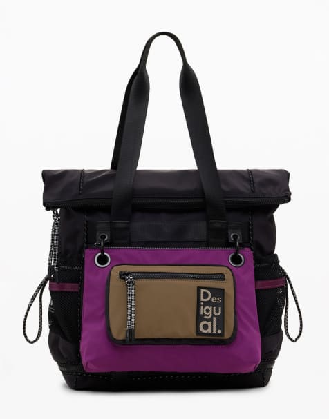 Desigual Large multiposition voyager backpack in black - view 1