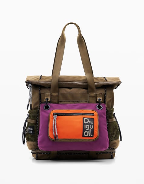 Desigual Large multiposition voyager backpack in green - view 1