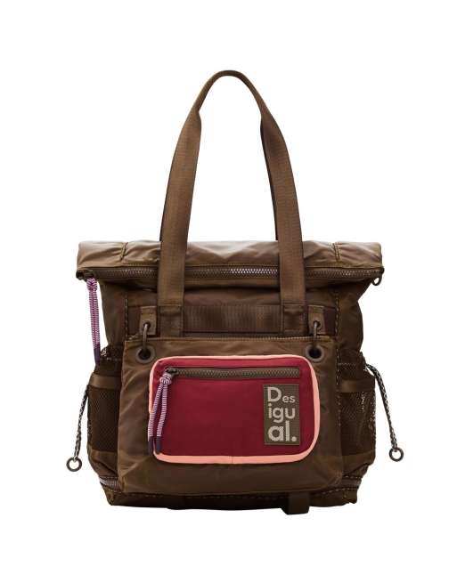 Desigual Large voyager multiposition backpack in brown