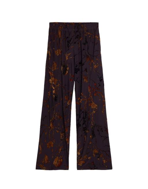 Desigual Long flocked trousers in brown, 4 of 4