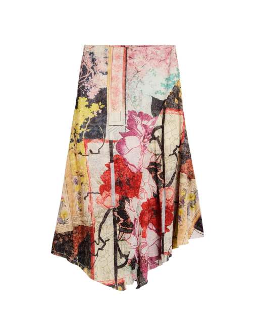 Desigual Long printed skirt in black, 4 of 4