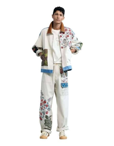 Desigual - Manteau effet patchwork - Blanc - view 1