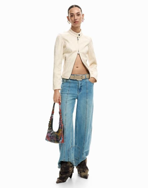Desigual Mao collar jacket in white - view 1