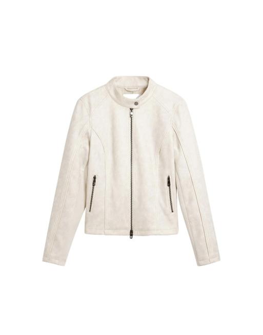 Desigual Mao collar jacket in white, 4 of 4