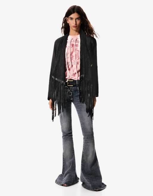 Desigual - Masha Popova - Cintura in pelle intrecciata nera, 4 di 4