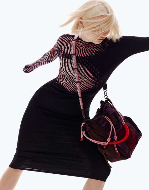 Desigual Maxi dress waves in black