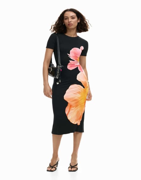 Desigual Maxi floral dress in black