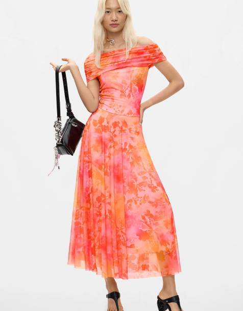 Desigual Maxi mesh dress in pink - view 1