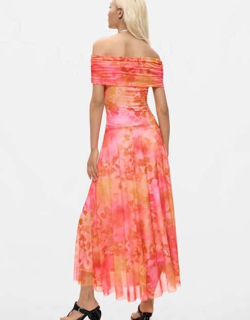 Desigual maxi mesh jurk in roze, 2 van 4