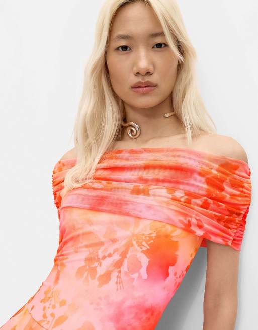 Desigual maxi mesh jurk in roze, 3 van 4