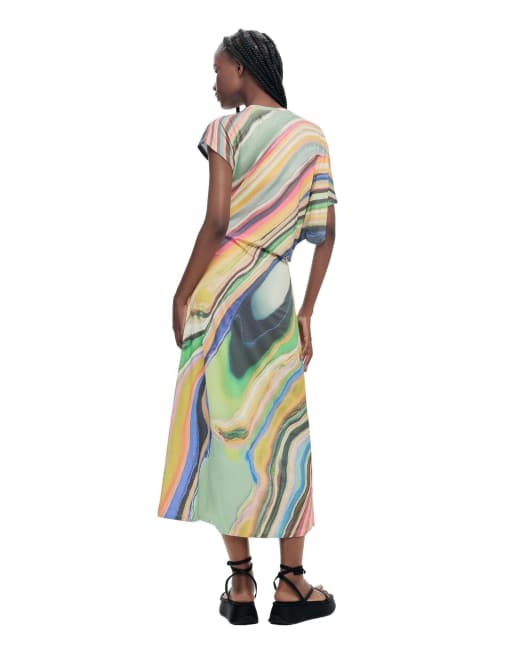 Desigual Maxi wave dress in green, 2 of 4