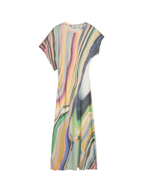 Desigual Maxi wave dress in green, 4 of 4