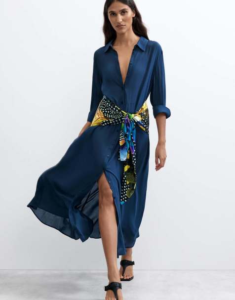 Desigual - MC Lacroix - Robe chemise mi-longue - Bleu - view 1