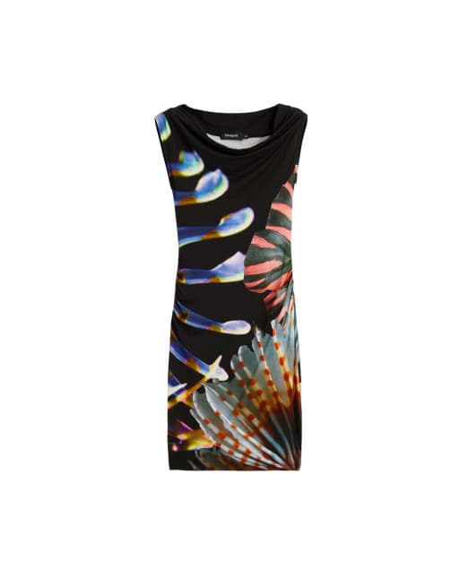 Desigual - MC Lacroix - Vestito in maglia nero con stampa, 4 di 4