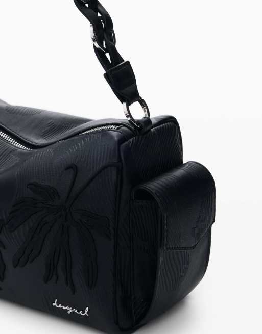 Desigual Medium bag embroidered charms in black, 4 of 4