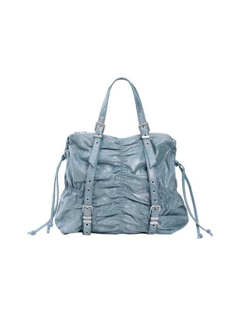Desigual - Medium gerimpelde denim rugzak in blauw - view 1