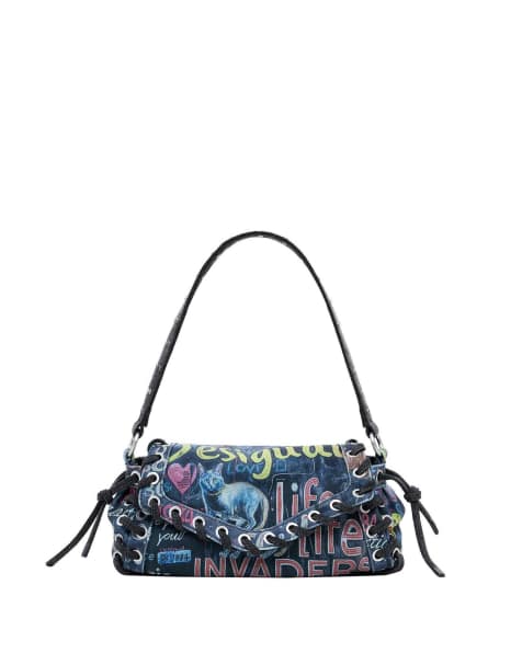Desigual Medium graffiti bag in black - view 1