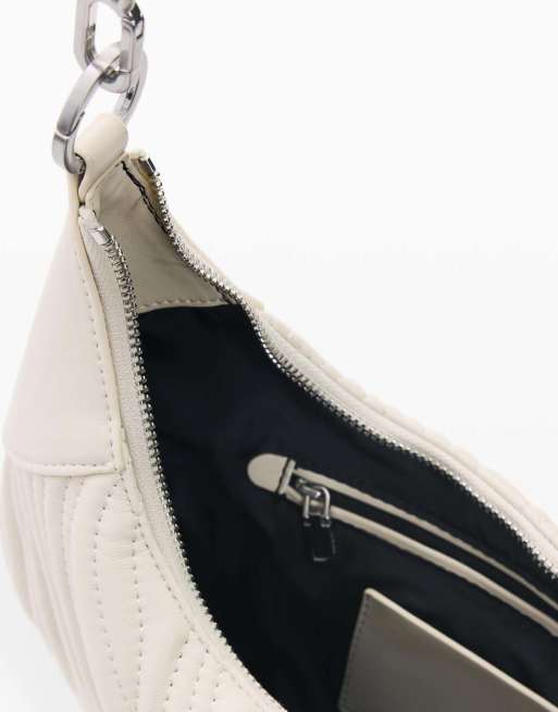 Desigual - Medium ovale tas met reliëf in crème, 3 van 4