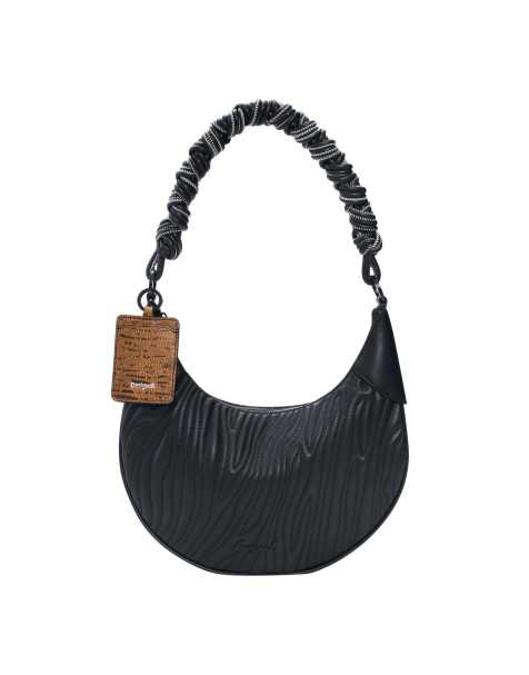 Desigual - Medium ovale tas met reliëf in zwart - view 1
