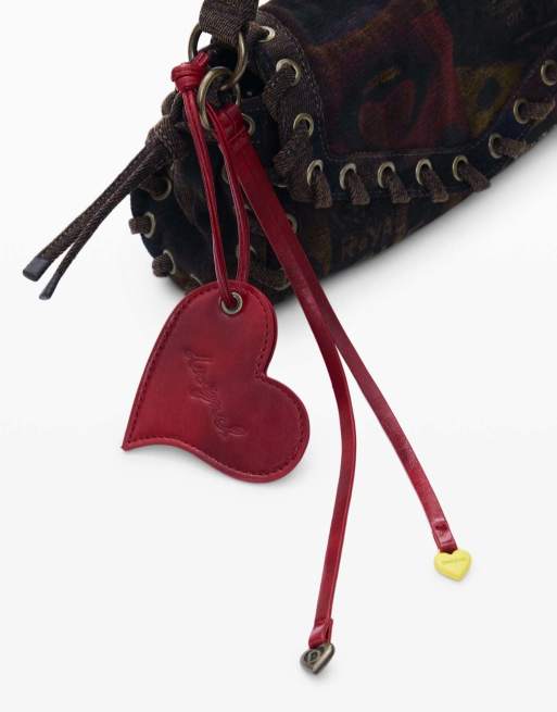 Desigual - Medium tas met graffitilippen in zwart, 4 van 4