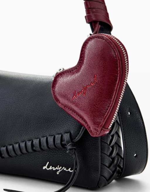 Desigual - Medium tas met hart bedeltje in zwart, 4 van 4