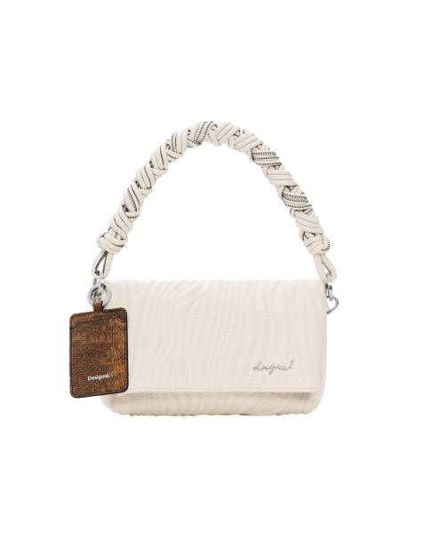 Desigual - Medium tas met reliëf in crème - view 1