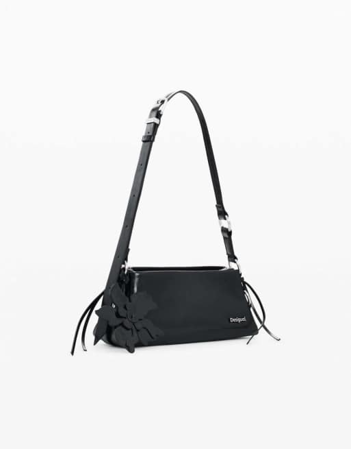 Desigual - Medium tas van imitatieleer met hangertjes in zwart, 2 van 4