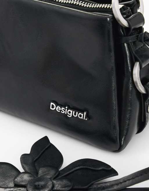 Desigual - Medium tas van imitatieleer met hangertjes in zwart, 4 van 4