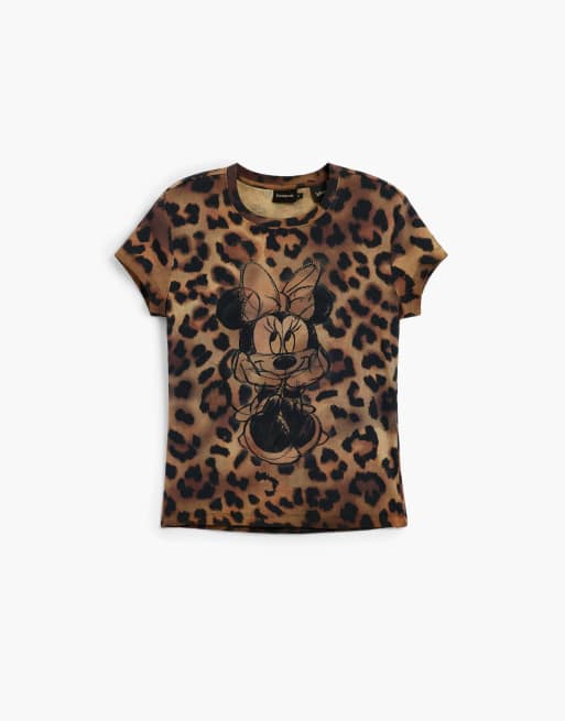 Desigual Mickey™ printed t-shirt in brown, 4 of 4