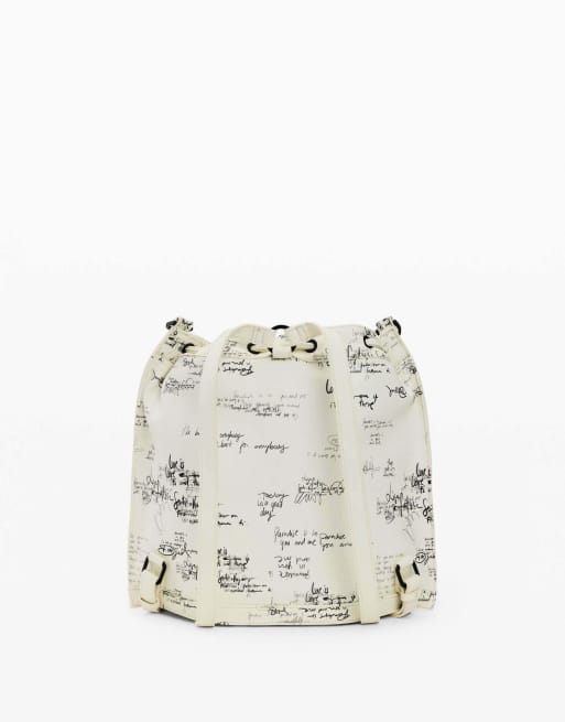Desigual middelgrote bucket bag met opschrift in wit, 3 van 4