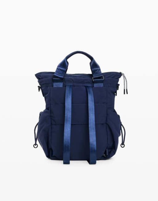 Desigual middelgrote nylon mochula met meerdere draagposities in blauw, 3 van 4