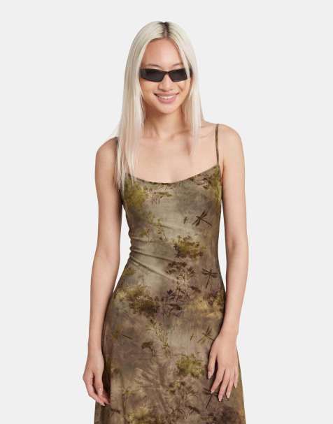 Desigual Midi flocked dress in yellow - view 1