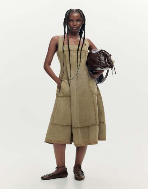 Desigual Midi seams dress in cream