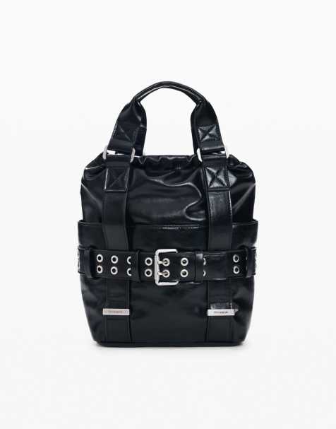 Desigual Mini buckle backpack in black - view 1