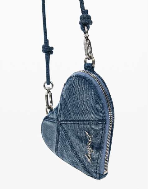 Desigual Mini heart crossbody wallet in blue - view 1
