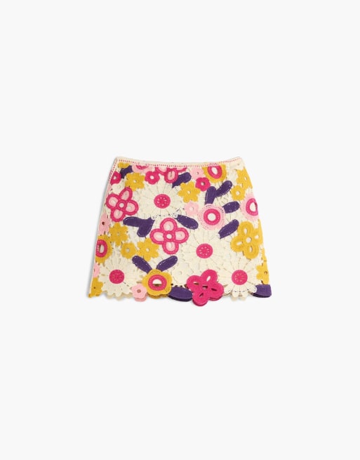 Desigual - Mini-jupe au crochet - Blanc, 4 de 4