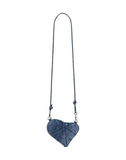 Desigual - Mini-portefeuille en forme de cœur à bandoulière - Bleu - view 1