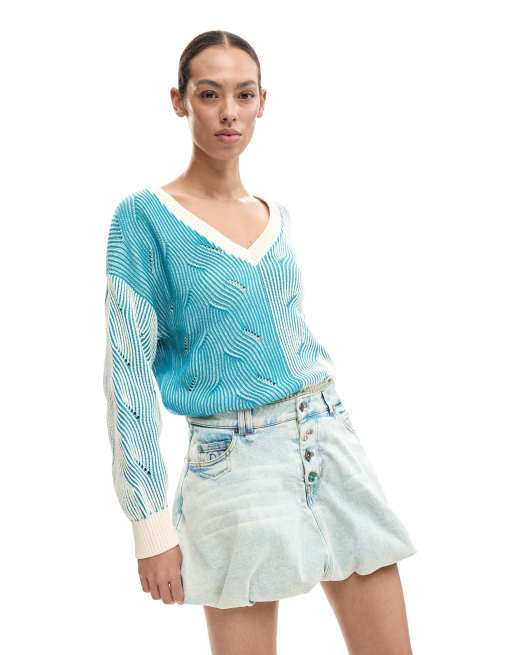 Desigual - Minifalda vaquera azul, 3 de 4