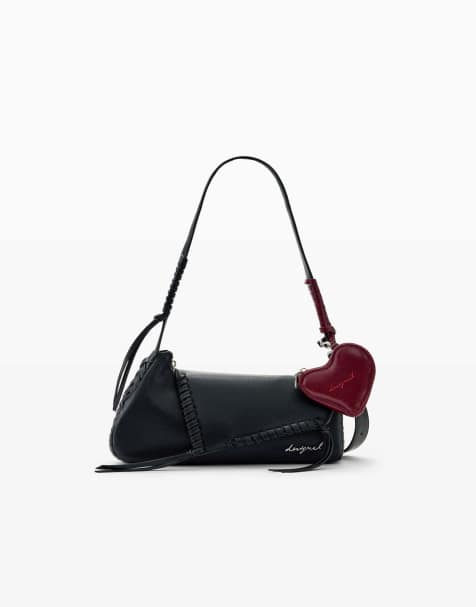 Desigual – Mittelgroße Tasche in Schwarz mit Herzanhänger - view 1