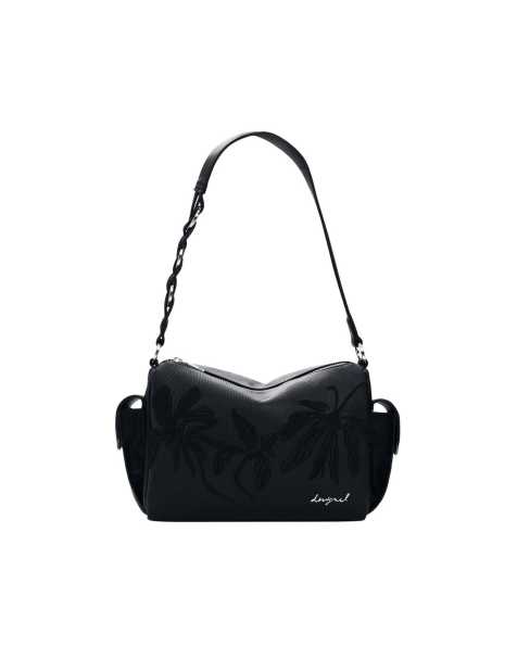 Desigual mittelgroße Tasche mit bestickten Anhängern in Schwarz - view 1