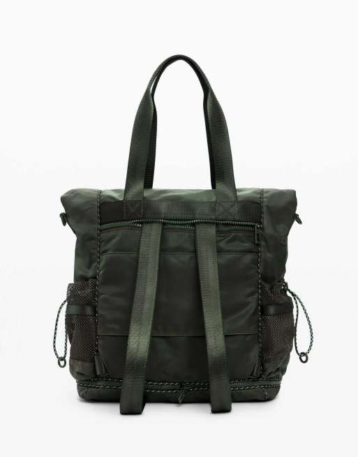 Desigual - mochila voyager encerada bicolor en caqui, 2 de 4