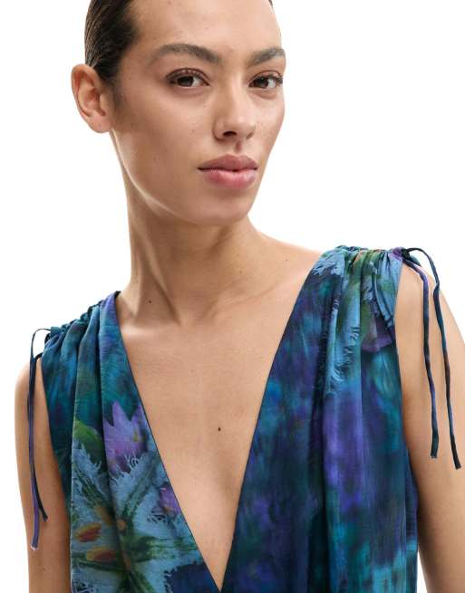Desigual - Mono largo azul Night Garden, 3 de 4