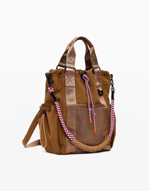 Desigual Multi-position backpack with drawstrings in brown, 2 of 4