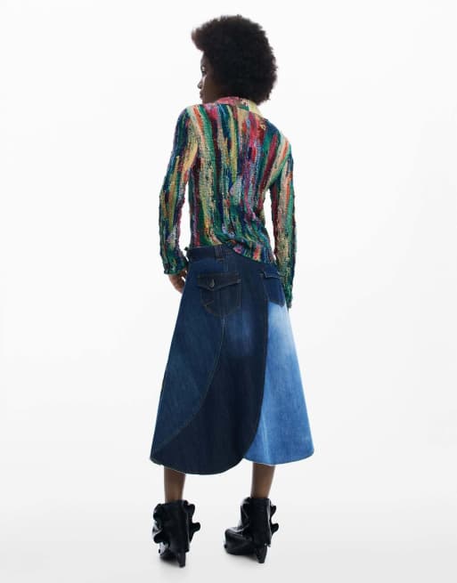 Desigual - Overhemd met veelkleurige print in zwart, 2 van 4