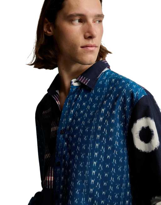 Desigual - Overhemd met vlakken met print in blauw, 3 van 4