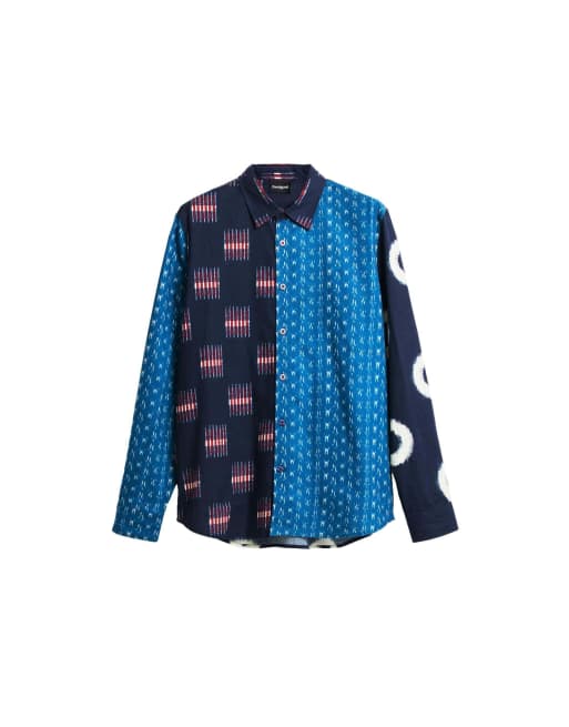 Desigual - Overhemd met vlakken met print in blauw, 4 van 4