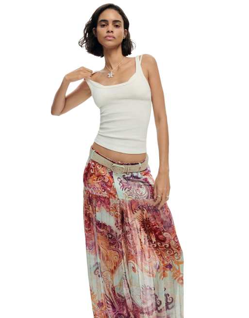 Desigual pantalon sarouel imprimé bordeaux, 3 de 4